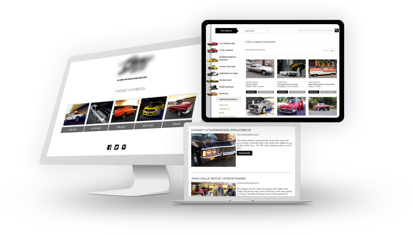 car rental website development